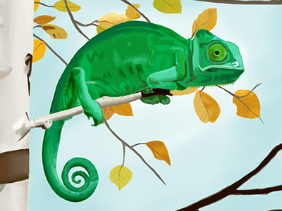 Camaleon Pintura Imagen